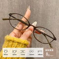 Korean Style Artsy Oval Round F9510ZM Book Nerd Frame Fashionable Cat-Eye Glasses Frame Women Cinnabar Sun Glasses Wholesale