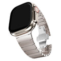 Fits Apple applewatch Slub One Bead Stainless Band iwatch Butterfly Metal Titanium Color Watch Band