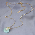 Korean No Fade Titanium Necklace Women Factory Direct Peace Clasp Flower Pendant Fresh Chalcedony Clavicle Chain N6260