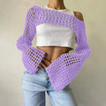 Women's Fall Casual Sexy Wool Flared Sleeve Cropped Flared Sweater 2026 - Green