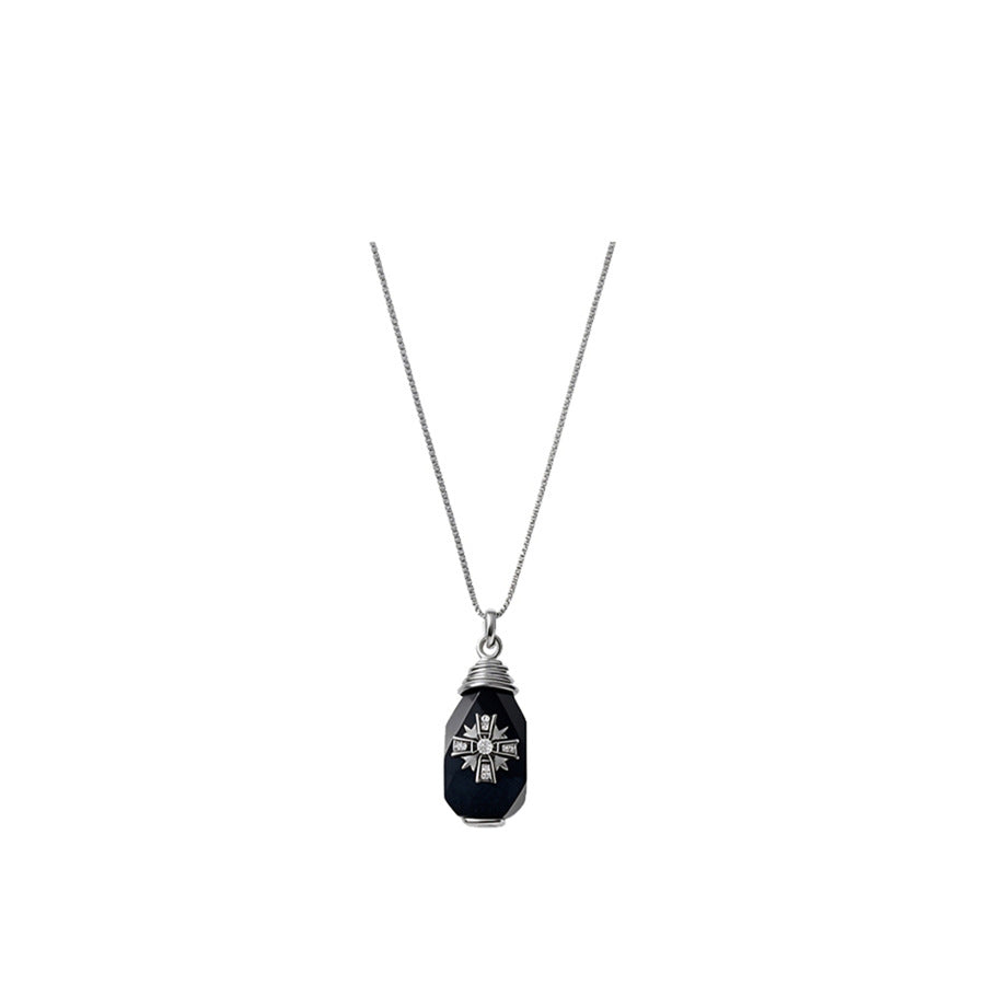 Chinese-Style Black Geometric Wooden Necklace - view 5