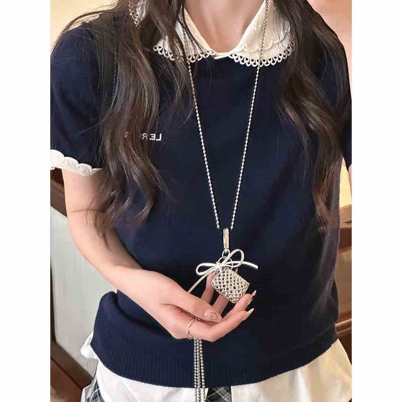 Wax Cord Openwork Flower Adjustable Necklace - view 8