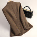 Women's Fall-Winter Chanel-Style Petite Wool Fitted Blazer + Top 2026 - Gray Suit + As Pictured
