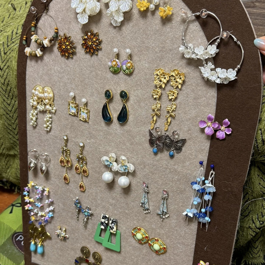 Floral Tassel Statement Earrings - view 2