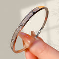 Bestseller Wide Fit Slim Cut 3 Row Crystal Starry Sky Bangle Copper Coated 18K Buckle Full Diamond Fashionable Couples Bracelet Gift