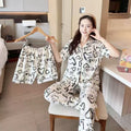 Women's Summer Japanese Short Sleeve Cardigan + Pants 3-Piece Set 2026 - 3-Piece Set Cardigan Apricot