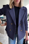 Women's Spring Fashion Elegant Wool Patchwork Jacket 2026 | Trendy Jacket - Brown