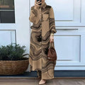 Elegant Long Sleeve Loose Shirt + Pants 2-Piece Set