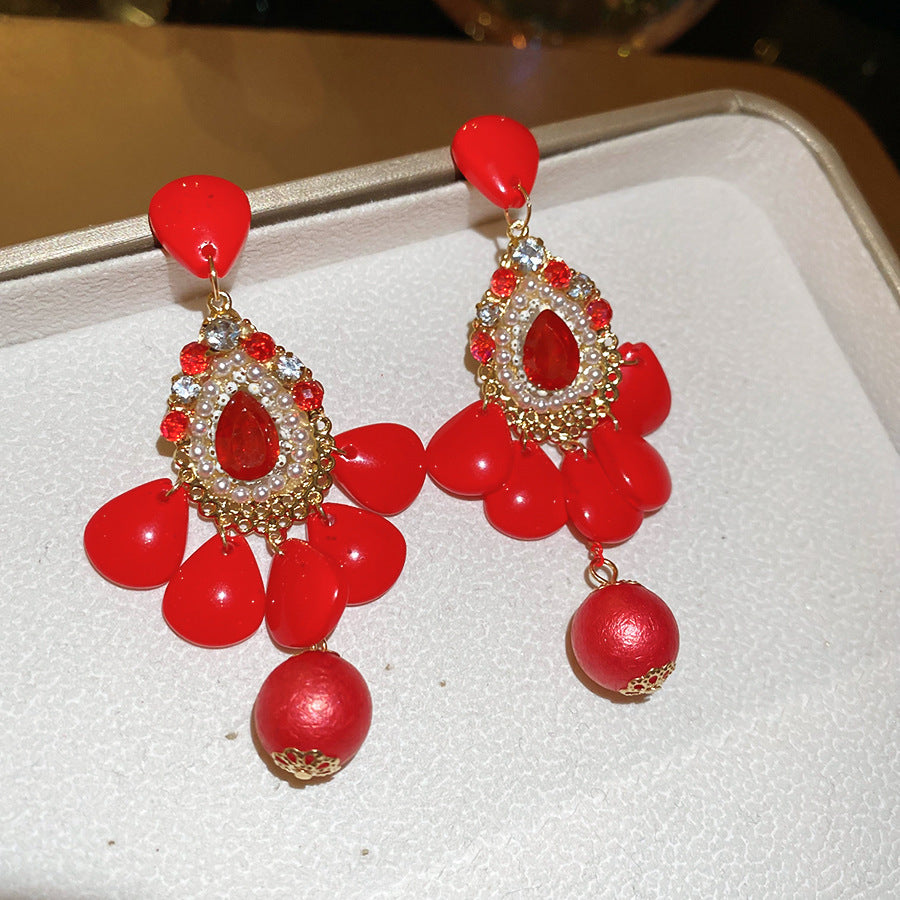 Enamel Flower Minimalist Stud Earrings - view 12