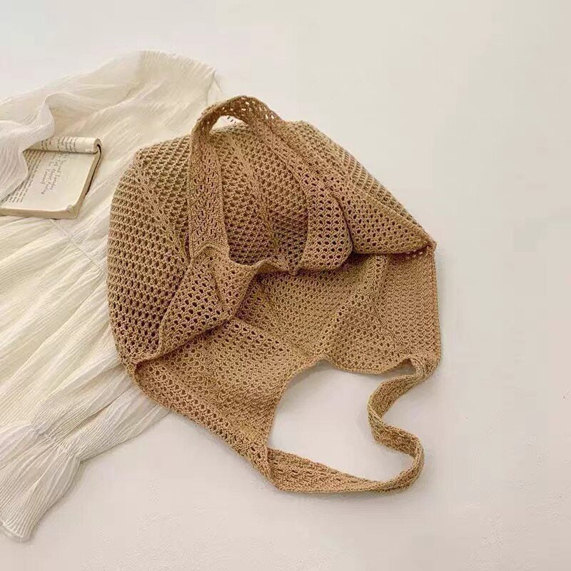 Large Crochet Knit Beach Tote Bag - view 7