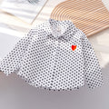 Girls' Polka Dot Long Sleeve Shirt - Korean Style Fall Top
