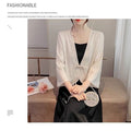 Women's New Chinese Fashion Frog Button Cropped Sun-Protection Top + Jacket 2026 - Off White
