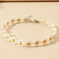 Western Small Daisy Choker Fresh Collarbone Bead Collar Sweet Embroidered Necklace Maiden Simple Necklace N6072