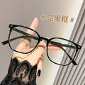 New Square Frame Bare Face Anti-Blue-Light Myopia Women RedNote Ultra-Light Big Face Slender Plano With Rx Glasses Frame