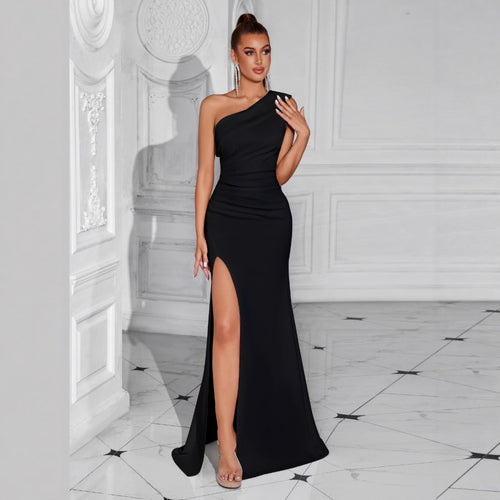 Women's One-Shoulder Premium Evening Gown