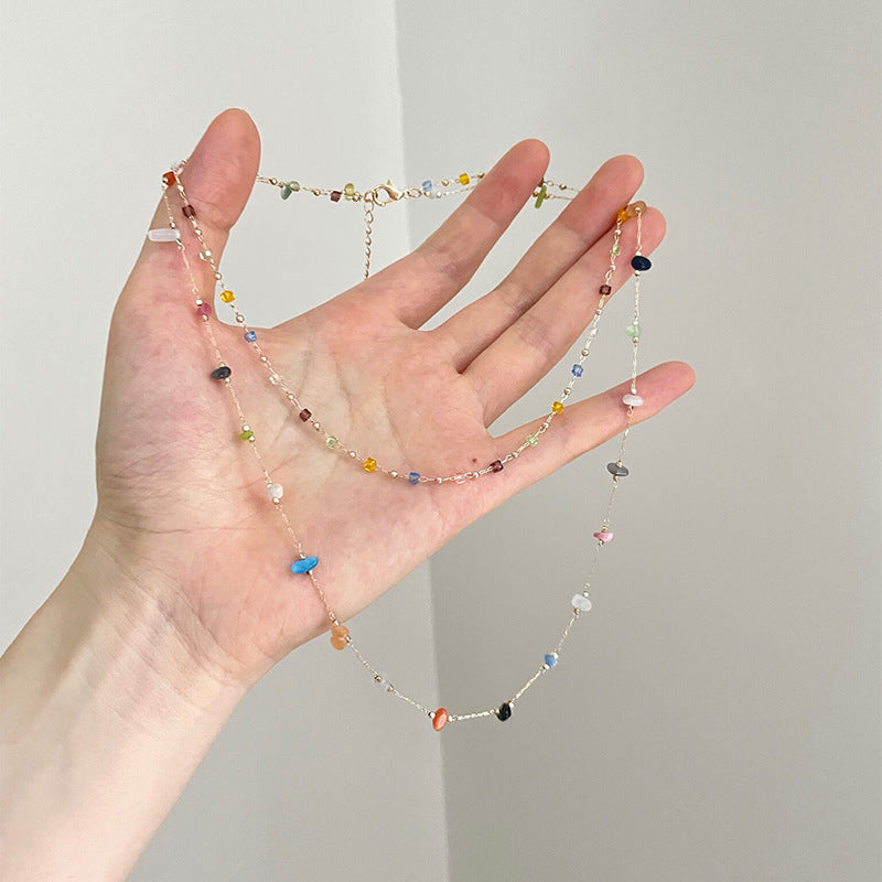 Dopamine Layered Glass Bead Necklace - view 3
