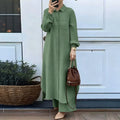 Elegant Long Sleeve Loose Shirt + Pants 2-Piece Set