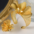 Middle East Gold Keep Color Copper Gold Plated DIY Petal Multi-Layer Petal Half Multi-Bangle Ring Set Overseas Bead Gem