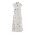 Pure Linen Embroidered Stand Collar Dress, Washed Soft Literary Style