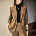 Fall Professional Casual Plus Size Mid-Length Long Blazer + Top Set