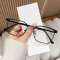 New Light-Changing Metal Half Brow Frame Glasses Formal Frame Anti-Blue Retro Frame Trendy Men Si Pattern Plano