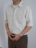Nengmeng Cotton Fine Stripe Pocket Shirt