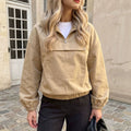Fall-Winter Workwear Casual Stand Collar Loose Hoodie + Jacket