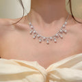 Dazzling of Love _ French K Gold Breeze Pearl Necklace Earrings Set 2026 New Premium Clavicle Chain Choker