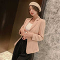 Women's Fall Professional Korean Long Sleeve Fitted Cropped Blazer 2026 - White