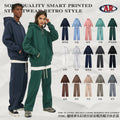 ARTIE Men's Fall/Winter American 350G Zip Fleece-Lined Thick Hoodie & Pants Set