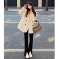 Women's Fall Korean Casual Petite Blazer 2026 - Khaki