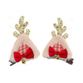 Custom Christmas Reindeer Corner Wear Accessory Party Wear Jewelry Bow Clip Hair Tie Red Holiday Ambience
