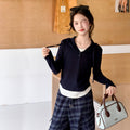 Girls' Faux Layered Hoodie & Plaid Cargo Pants Set