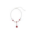 Western Imperial Breeze Cubic Zirconia Geometric Teardrop Stud Earring Necklace Set Fashionable Clavicle Chain Light Luxury Premium Necklace Women