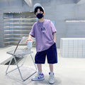 Boys' Letter Print Short Sleeve Set