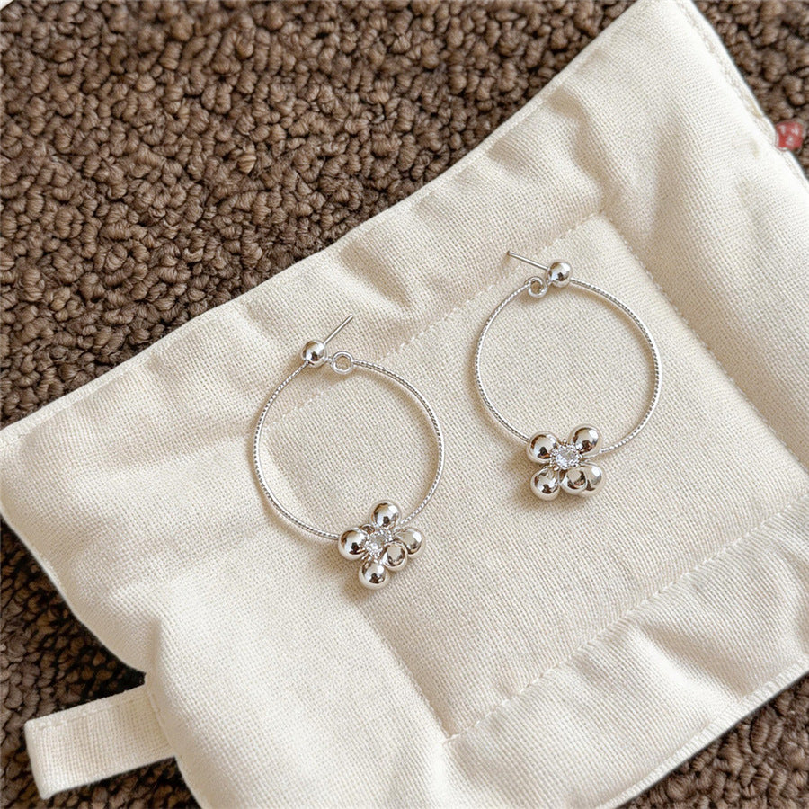 Minimalist Round Pendant Hoop Earrings - view 7