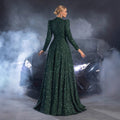 Sequin and Satin Party Gown - Creative Cocktail Graduation Prom Long Dress