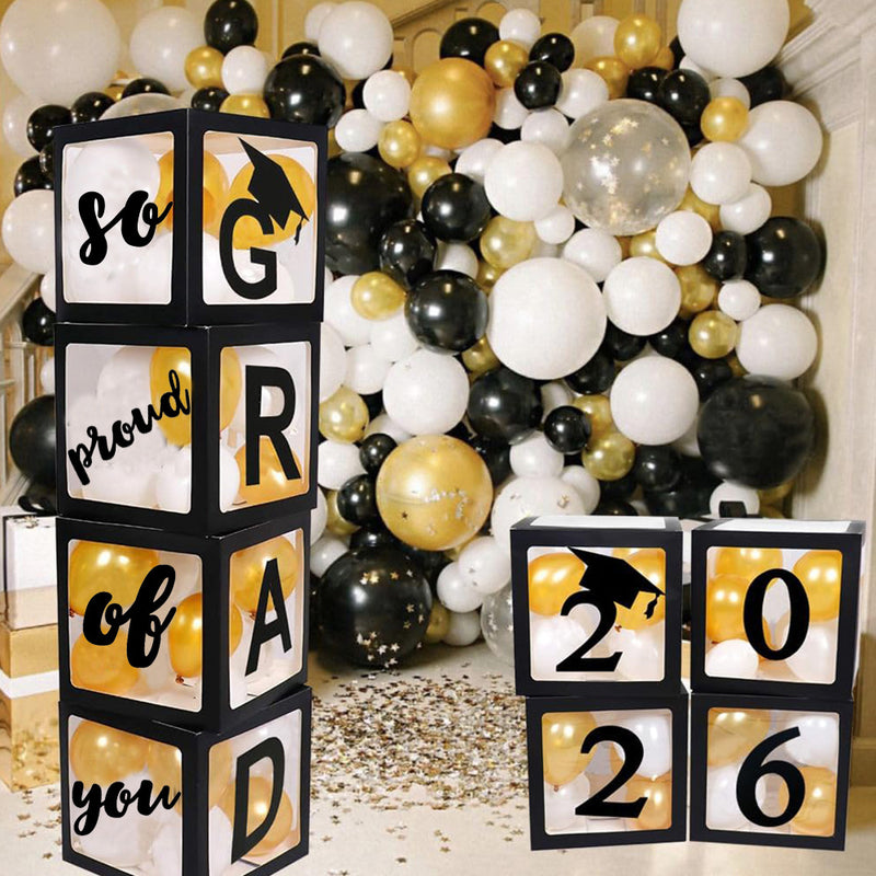 2026 Kindergarten Decoration Photo Graduation Photography Background Arrangement Box Black GRAD Graduation Balloon Box