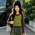 Girls' Long Sleeve Tee, Vest & Wide-Leg Pants - 3-Piece Set