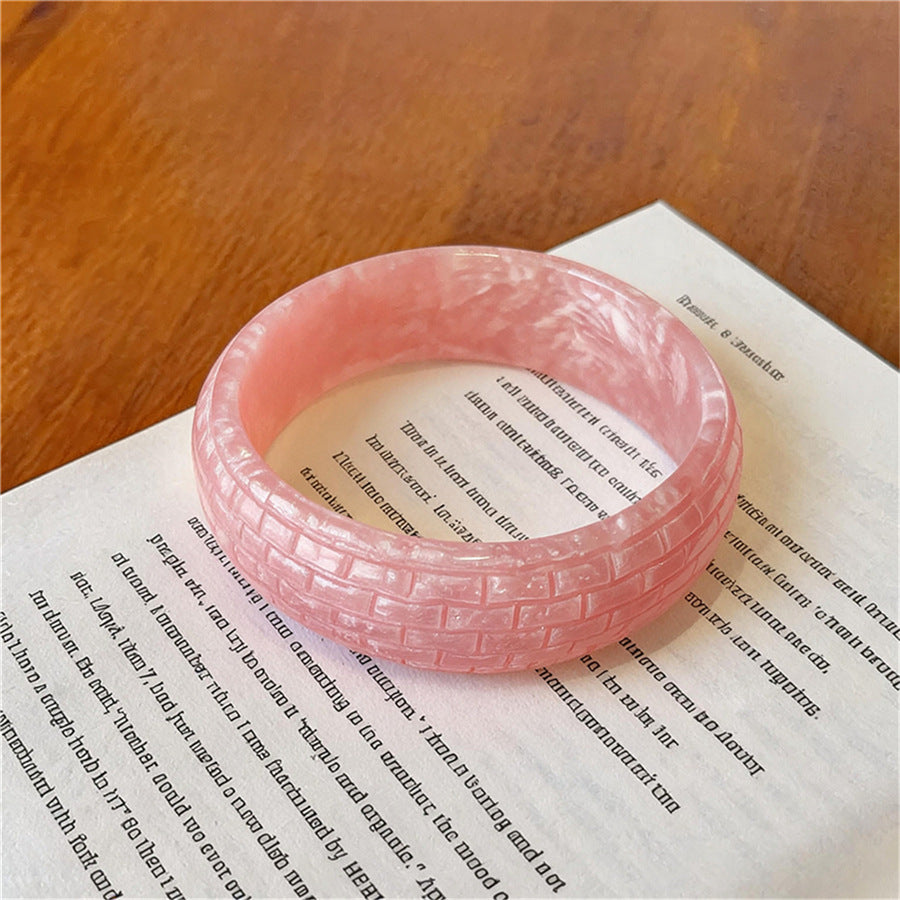 Geometric Textured Resin Bangle Bracelet - view 7