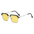Retro Square Men Browline Frame UV-Proof Sunglasses Day/Night Driving Photochromic Night Vision Goggles