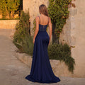 Women's Spaghetti Strap Embellished Mermaid Slim Fit Evening Gown Banquet Party