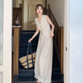 Summer Old Money French Wide Leg Pants + Vest 2-Piece Set