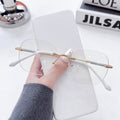 New Rimless Anti-Blue Plano Pure Seduction Starry Sky Photochromic Glasses Women Artsy Bare Face Big Frame Plano