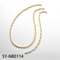 Western Hip-Hop Handmade Vehicle Flower Cutting Curved Sky Heart Round Tube Bead Necklace Bold Long Cylinder Slub Necklace Bracelet Set