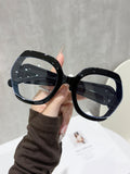 Big Frame Plano Glasses Anti-Blue 2026 New Western Fashionable Casual Influencer Style Women Personality Sunglasses