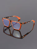 Overseas Big Frame Plano Glasses Anti-Blue Fashionable New Western Trendy Street Snap Influencer Style Frame Glasses Women