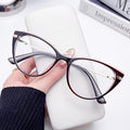 Light-Changing Cat-Eye Glasses Overseas Western Women Retro Reading Glasses Anti-Blue Fashionable Personality Plano Glasses Frame