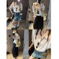 Slimming Versatile Linen 3/4 Sleeve Lapel Collar Loose Shirt
