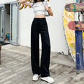Fall Petite High Waist Drapey Wide Leg Straight Leg Pants